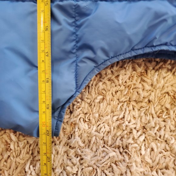 Women's Lands' End Blue Goose Down Puffer Vest Snap Front Pockets Size Medium - Picture 5 of 5